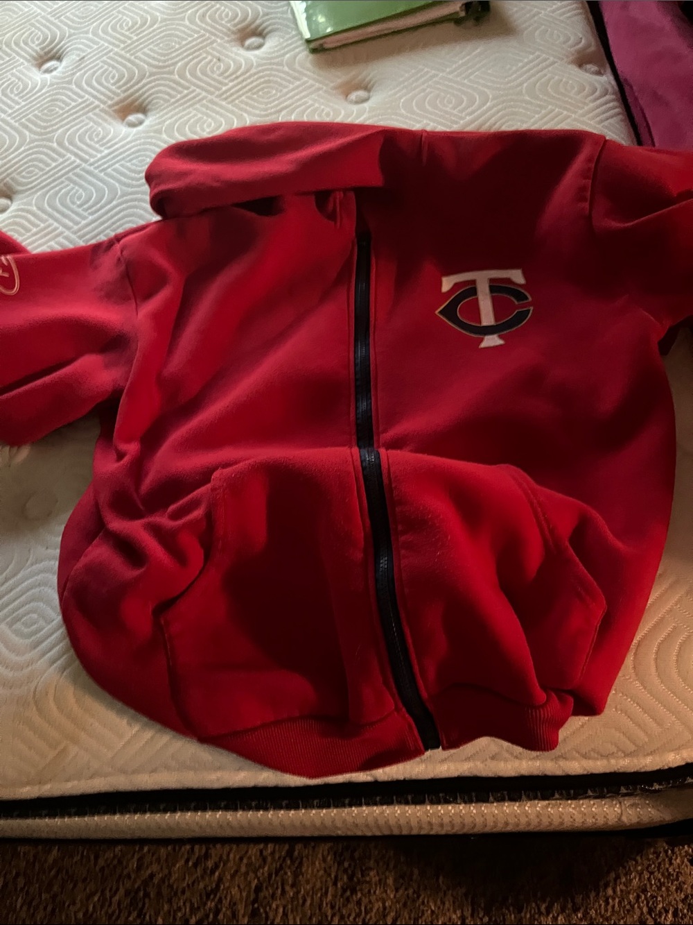 Kids Red Full-Zip Hoodie with Team Logo